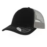 Casquette Rapper 5 panneaux en coton canvas, visière préformée, dos filet, 260 g/m²