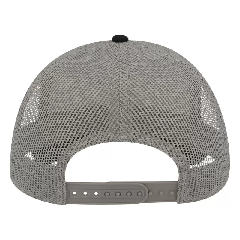 Casquette Rapper 5 panneaux en coton canvas, visière préformée, dos filet, 260 g/m²