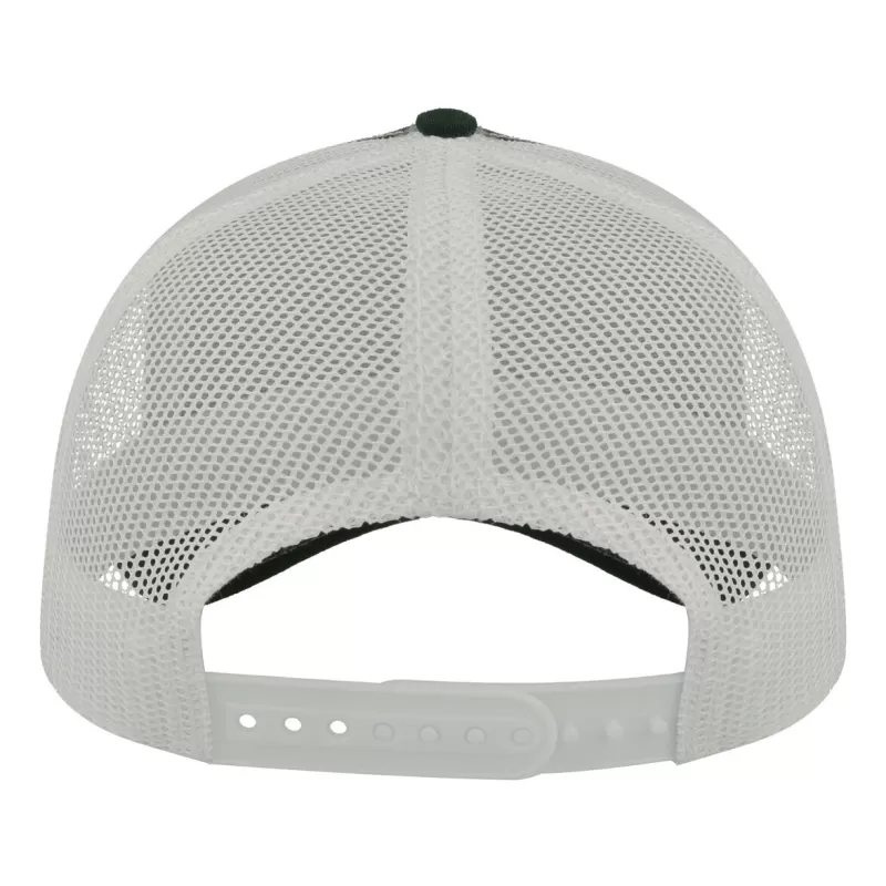 Casquette Rapper 5 panneaux en coton canvas, visière préformée, dos filet, 260 g/m²