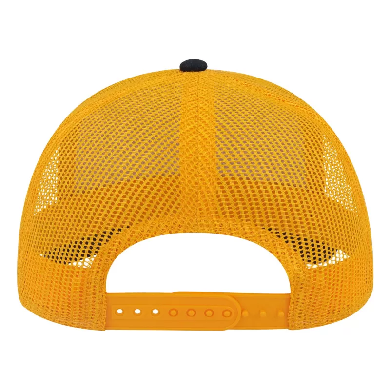 Casquette Rapper 5 panneaux en coton canvas, visière préformée, dos filet, 260 g/m²