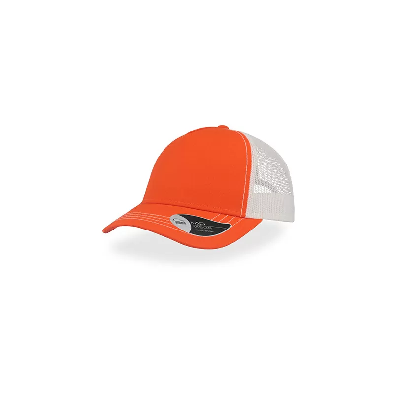 Casquette Rapper 5 panneaux en coton canvas, visière préformée, dos filet, 260 g/m²
