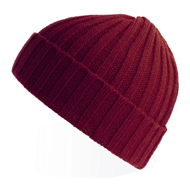 Bonnet en polyester recyclé côtelé avec revers, style pêcheur vintage, 78 g/m²