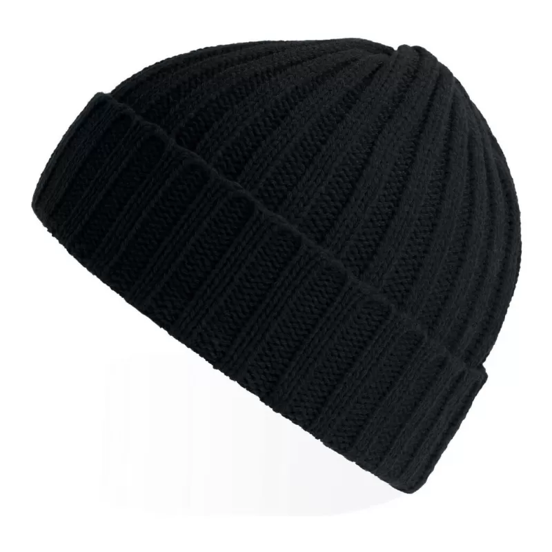 Bonnet en polyester recyclé côtelé avec revers, style pêcheur vintage, 78 g/m²