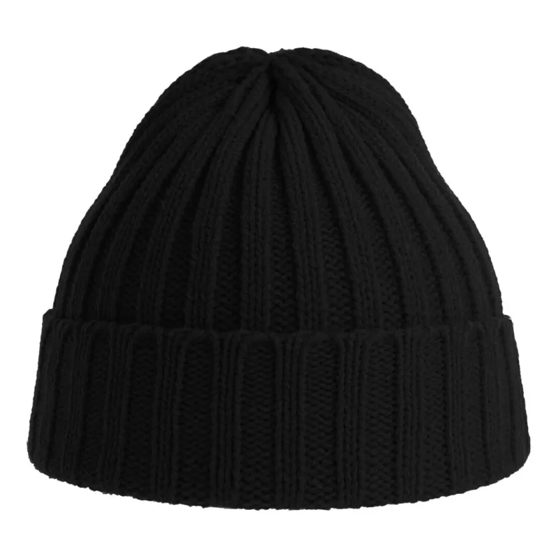 Bonnet en polyester recyclé côtelé avec revers, style pêcheur vintage, 78 g/m²