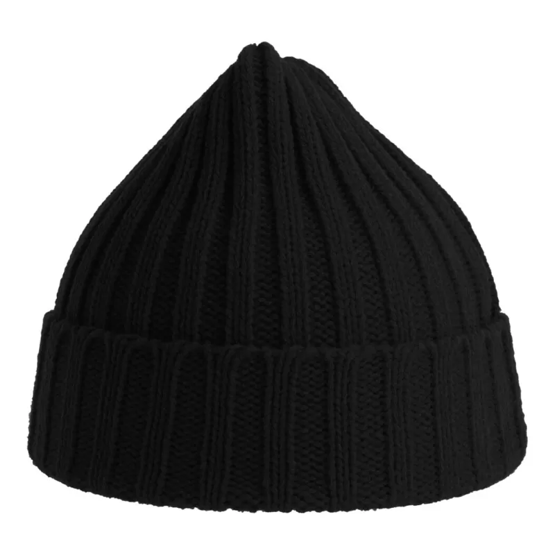Bonnet en polyester recyclé côtelé avec revers, style pêcheur vintage, 78 g/m²