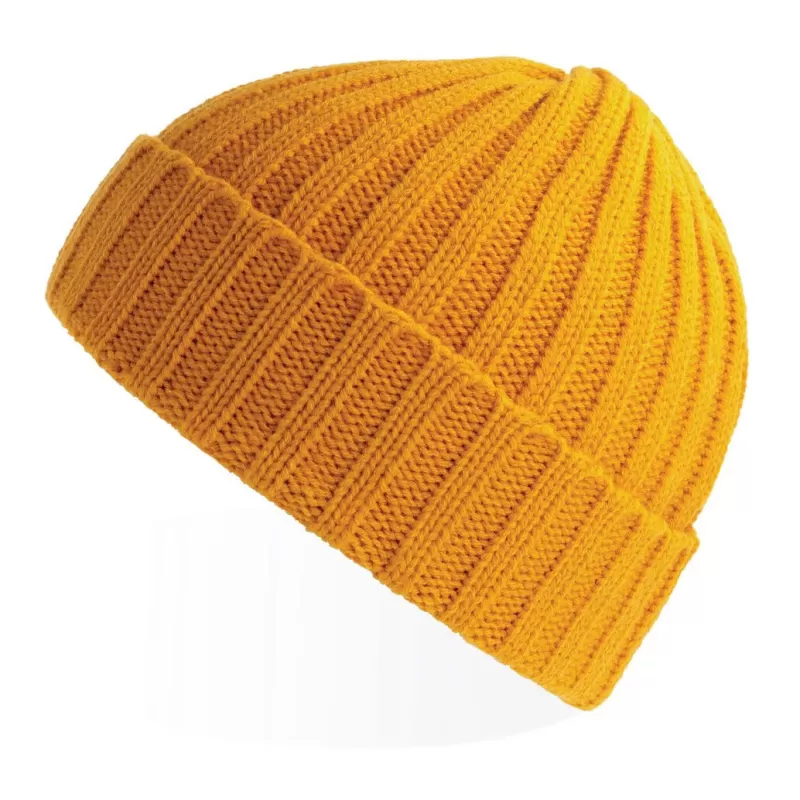 Bonnet en polyester recyclé côtelé avec revers, style pêcheur vintage, 78 g/m²