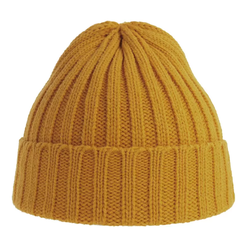 Bonnet en polyester recyclé côtelé avec revers, style pêcheur vintage, 78 g/m²