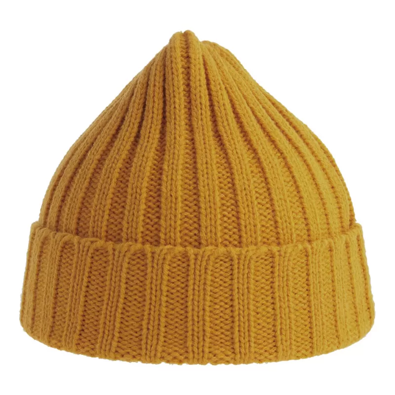 Bonnet en polyester recyclé côtelé avec revers, style pêcheur vintage, 78 g/m²