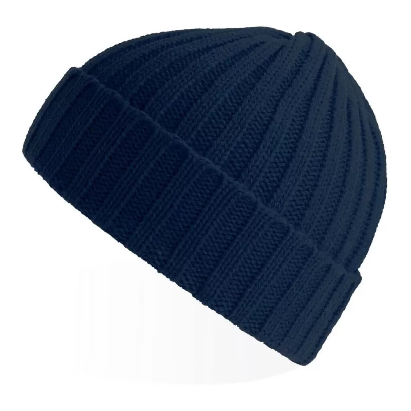 Bonnet en polyester recyclé côtelé avec revers, style pêcheur vintage, 78 g/m²