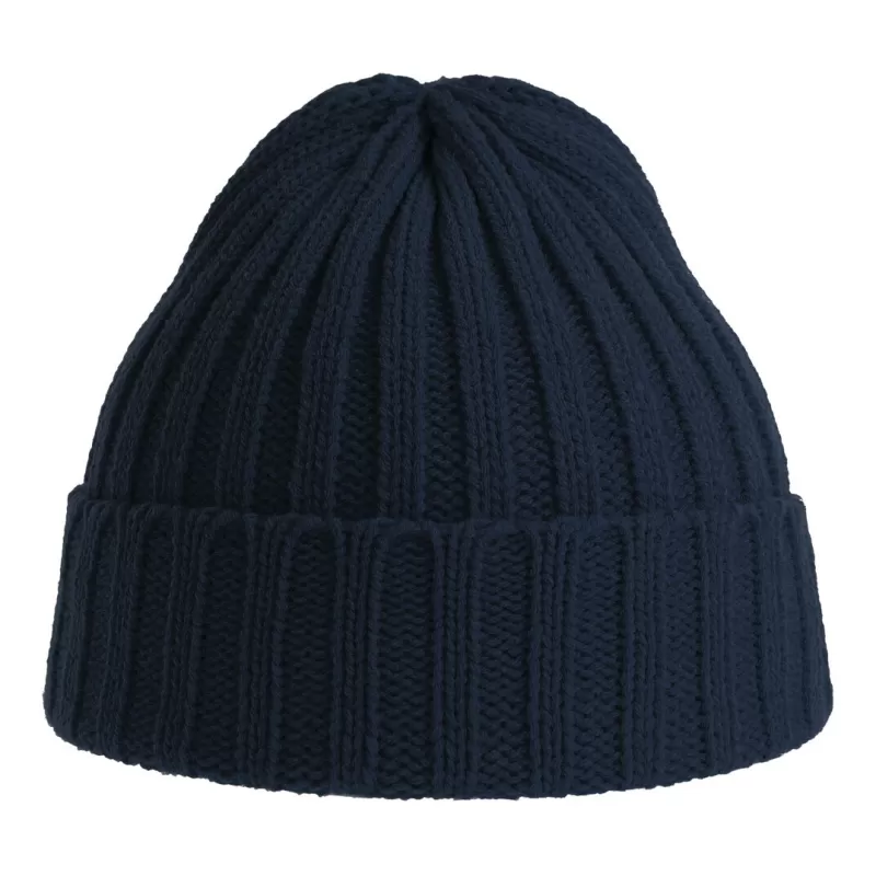 Bonnet en polyester recyclé côtelé avec revers, style pêcheur vintage, 78 g/m²