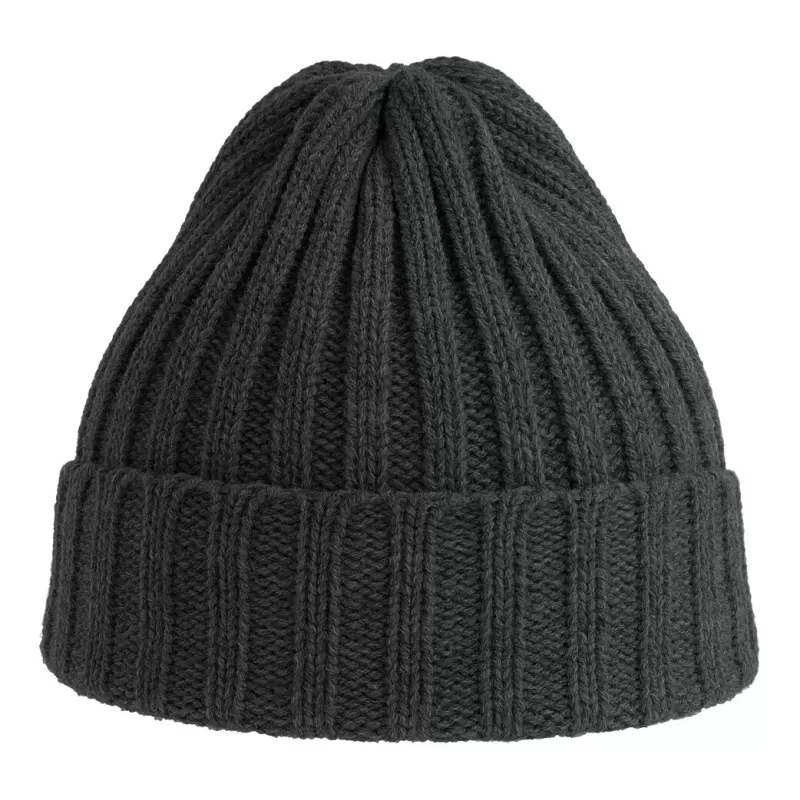 Bonnet en polyester recyclé côtelé avec revers, style pêcheur vintage, 78 g/m²