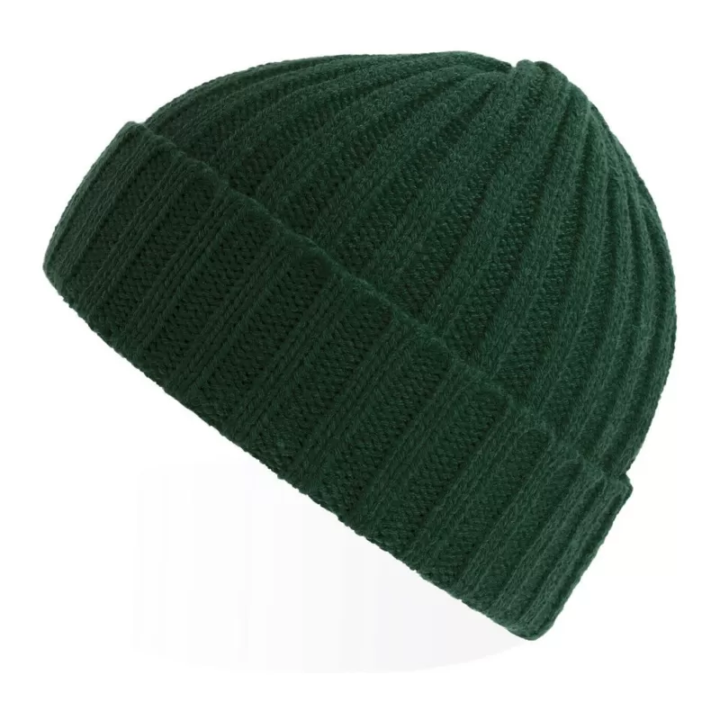 Bonnet en polyester recyclé côtelé avec revers, style pêcheur vintage, 78 g/m²