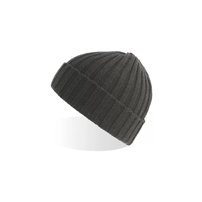 Bonnet en polyester recyclé côtelé avec revers, style pêcheur vintage, 78 g/m²