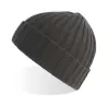 Bonnet en polyester recyclé côtelé avec revers, style pêcheur vintage, 78 g/m²