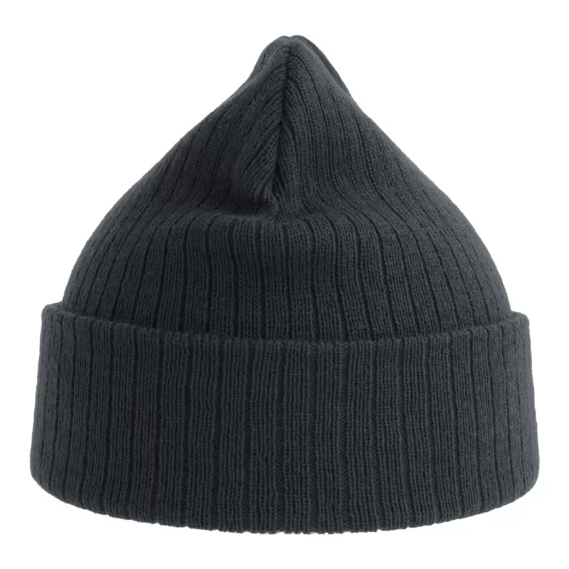 Bonnet en polyester recyclé avec rabat, doublé, maille côtelée, 65 g/m²