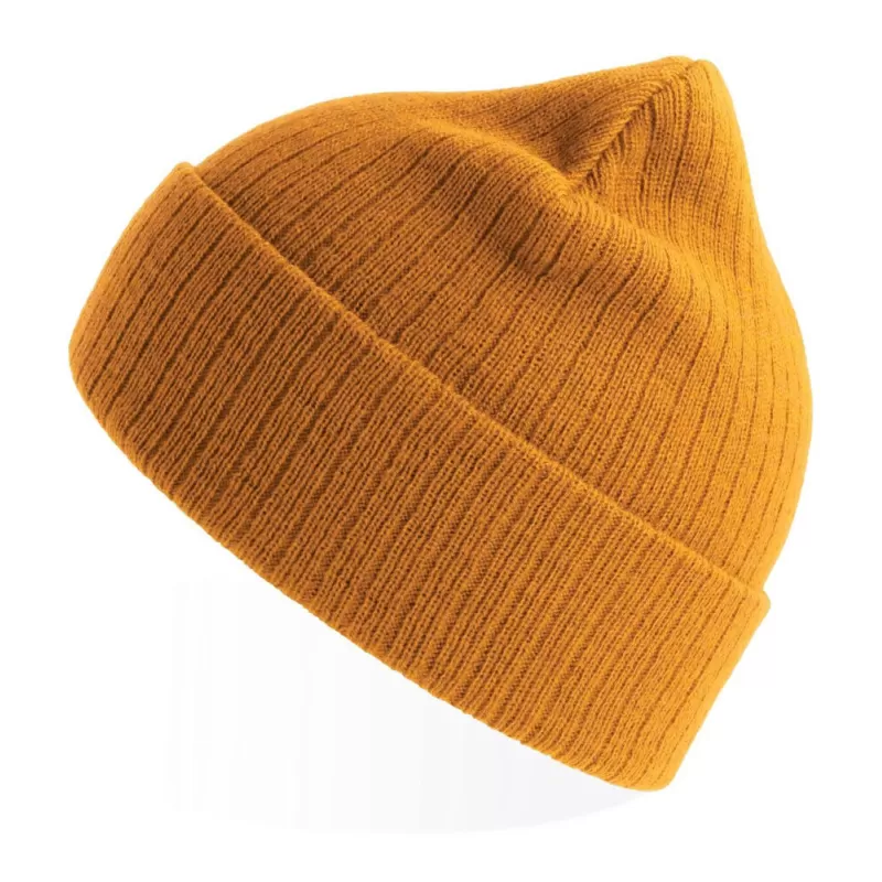 Bonnet en polyester recyclé avec rabat, doublé, maille côtelée, 65 g/m²