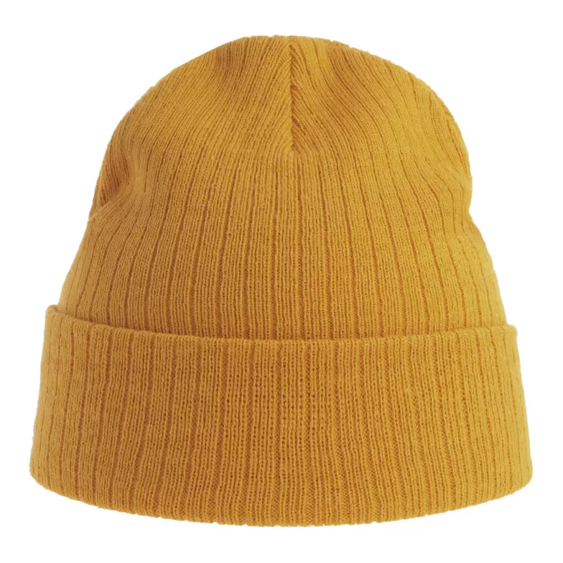 Bonnet en polyester recyclé avec rabat, doublé, maille côtelée, 65 g/m²