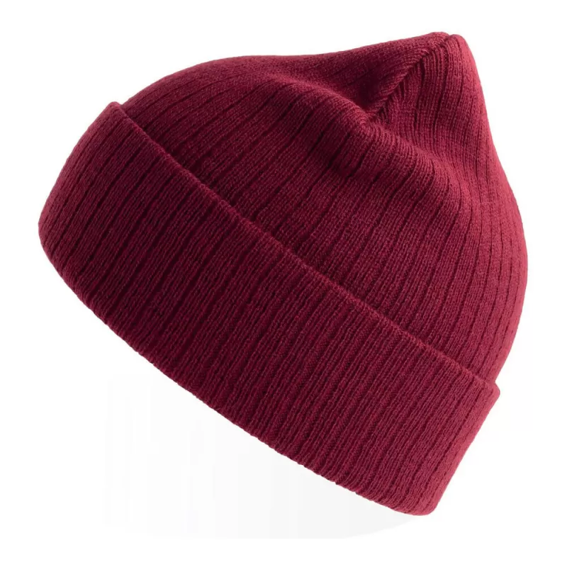 Bonnet en polyester recyclé avec rabat, doublé, maille côtelée, 65 g/m²