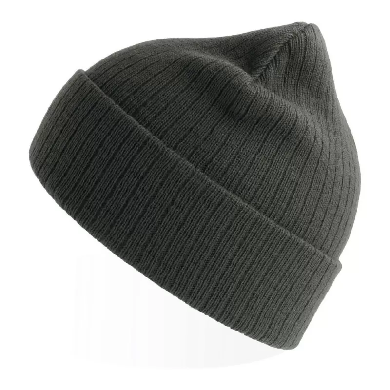 Bonnet en polyester recyclé avec rabat, doublé, maille côtelée, 65 g/m²