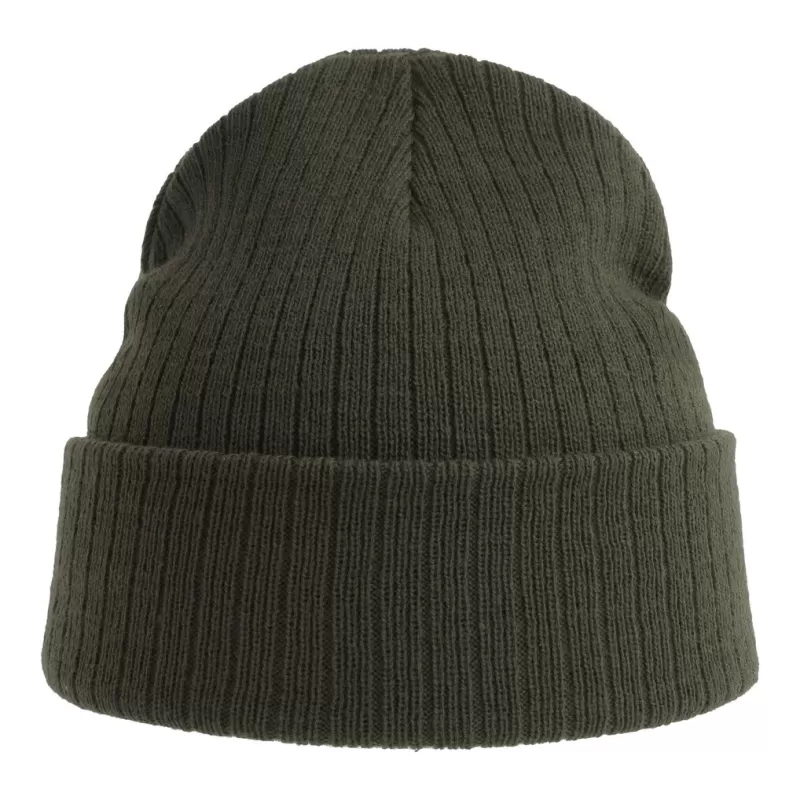Bonnet en polyester recyclé avec rabat, doublé, maille côtelée, 65 g/m²