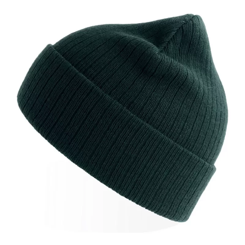 Bonnet en polyester recyclé avec rabat, doublé, maille côtelée, 65 g/m²