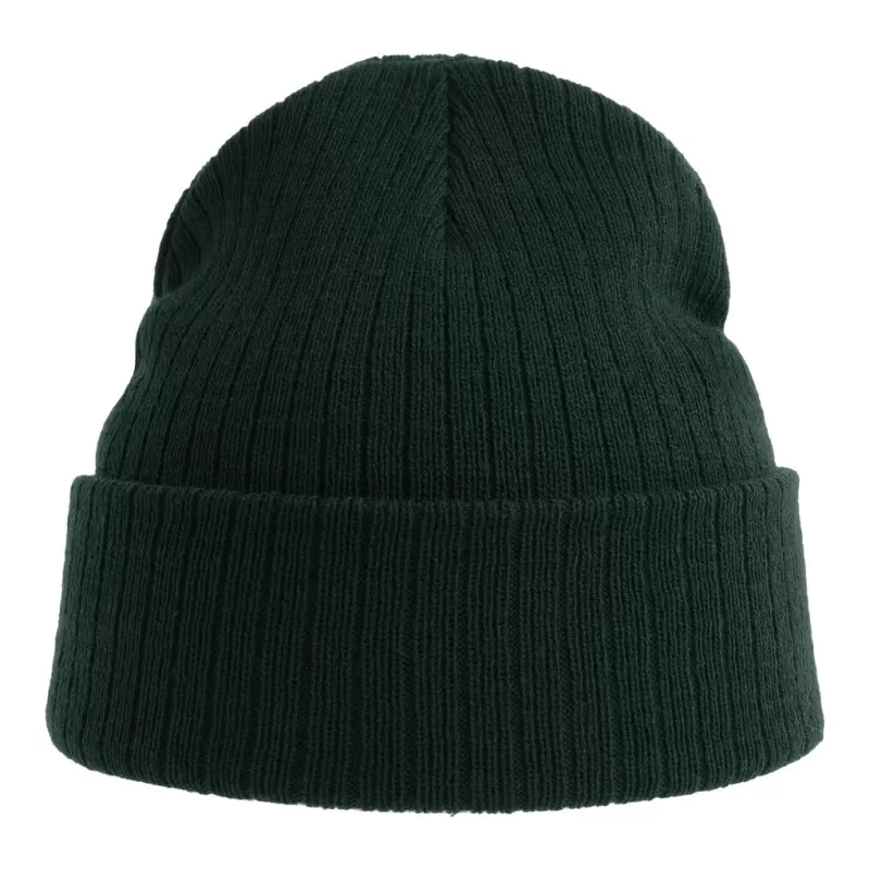 Bonnet en polyester recyclé avec rabat, doublé, maille côtelée, 65 g/m²