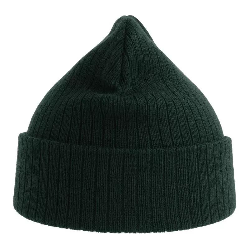 Bonnet en polyester recyclé avec rabat, doublé, maille côtelée, 65 g/m²