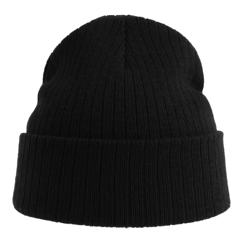 Bonnet en polyester recyclé avec rabat, doublé, maille côtelée, 65 g/m²