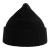Bonnet en polyester recyclé avec rabat, doublé, maille côtelée, 65 g/m²
