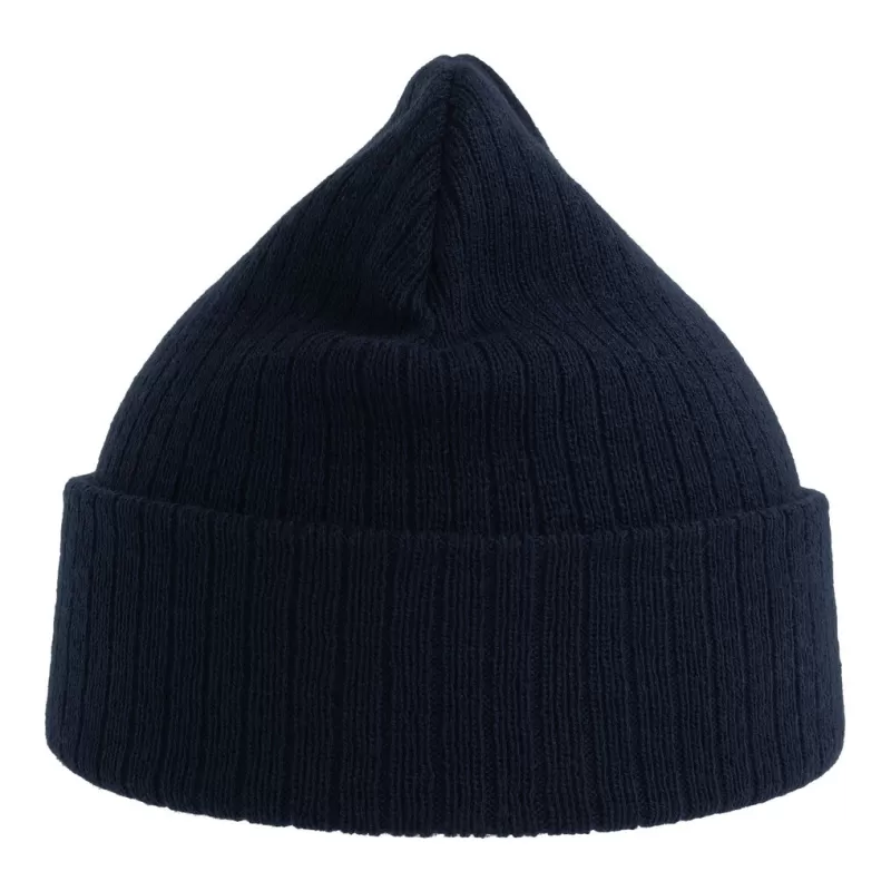 Bonnet en polyester recyclé avec rabat, doublé, maille côtelée, 65 g/m²