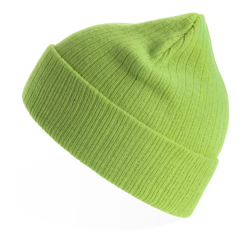 Bonnet en polyester recyclé avec rabat, doublé, maille côtelée, 65 g/m²