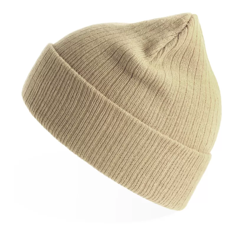 Bonnet en polyester recyclé avec rabat, doublé, maille côtelée, 65 g/m²
