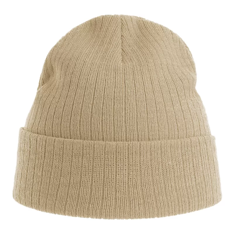 Bonnet en polyester recyclé avec rabat, doublé, maille côtelée, 65 g/m²