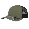 Casquette 6 panneaux en coton et polyester recyclé, visière préformée, 260 g/m²