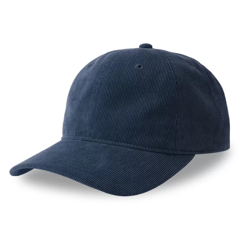 Casquette 6 panneaux aspect velours cotelé très fin, visière précourbée mid-visor, 215 g/m²