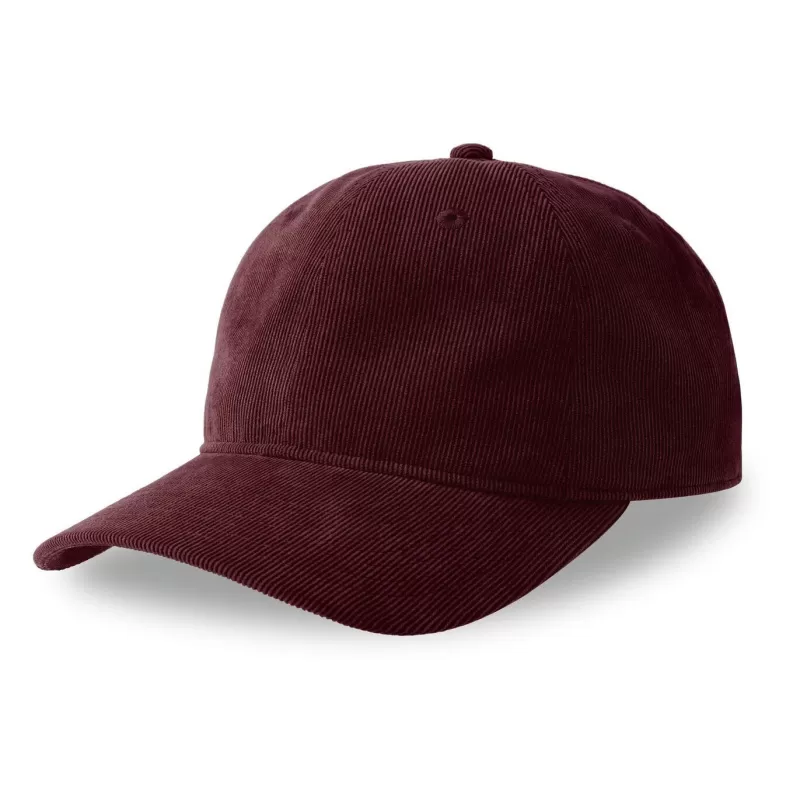 Casquette 6 panneaux aspect velours cotelé très fin, visière précourbée mid-visor, 215 g/m²