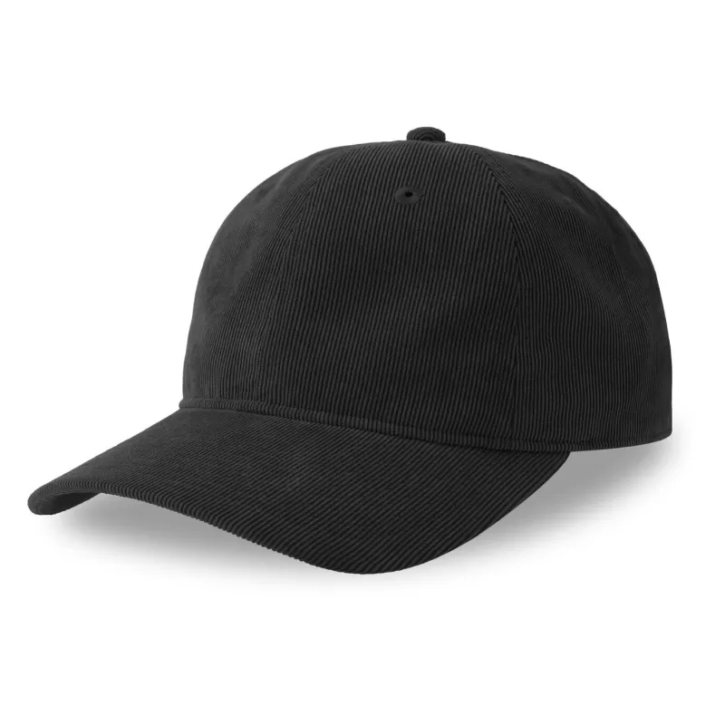 Casquette 6 panneaux aspect velours cotelé très fin, visière précourbée mid-visor, 215 g/m²