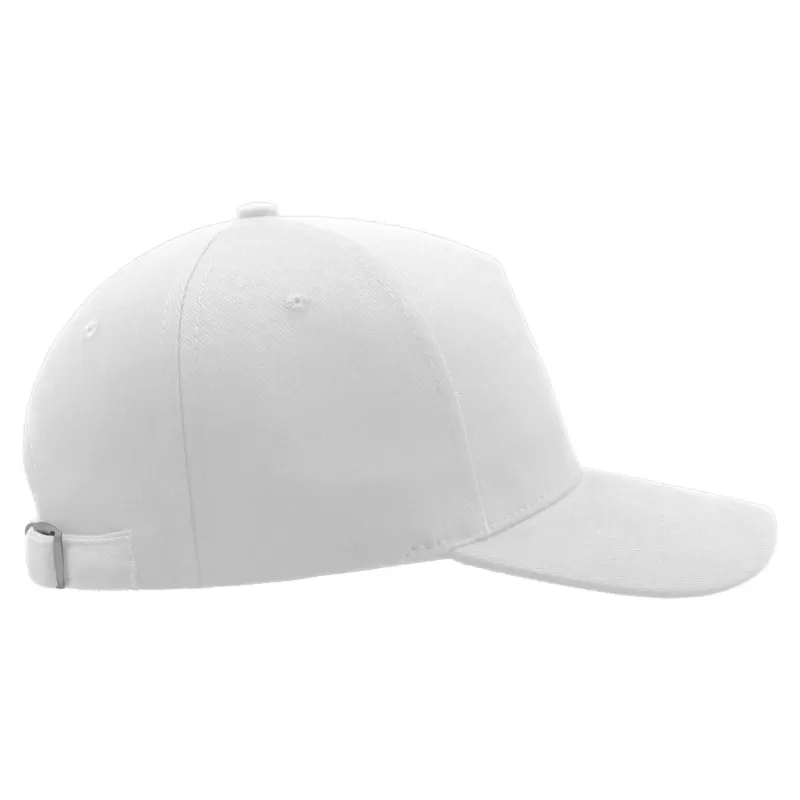 Casquette 5 panneaux, fermeture par boucle métal, en coton lourd brossé, 250 g/m²