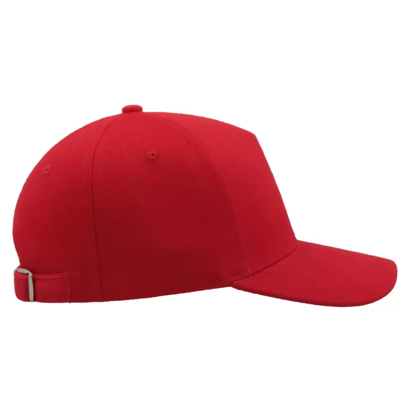 Casquette 5 panneaux, fermeture par boucle métal, en coton lourd brossé, 250 g/m²