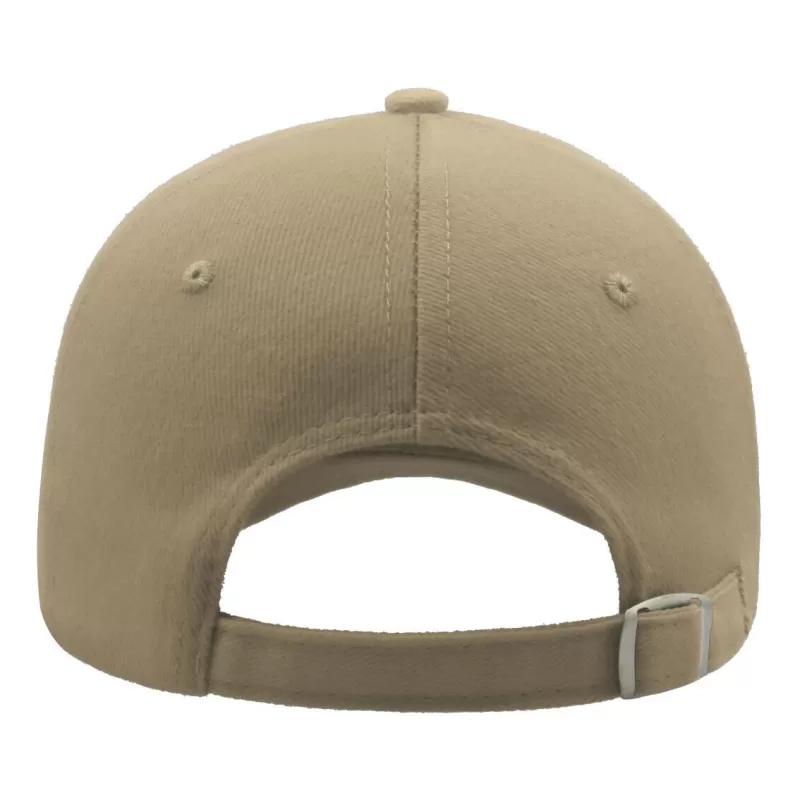 Casquette 5 panneaux, fermeture par boucle métal, en coton lourd brossé, 250 g/m²