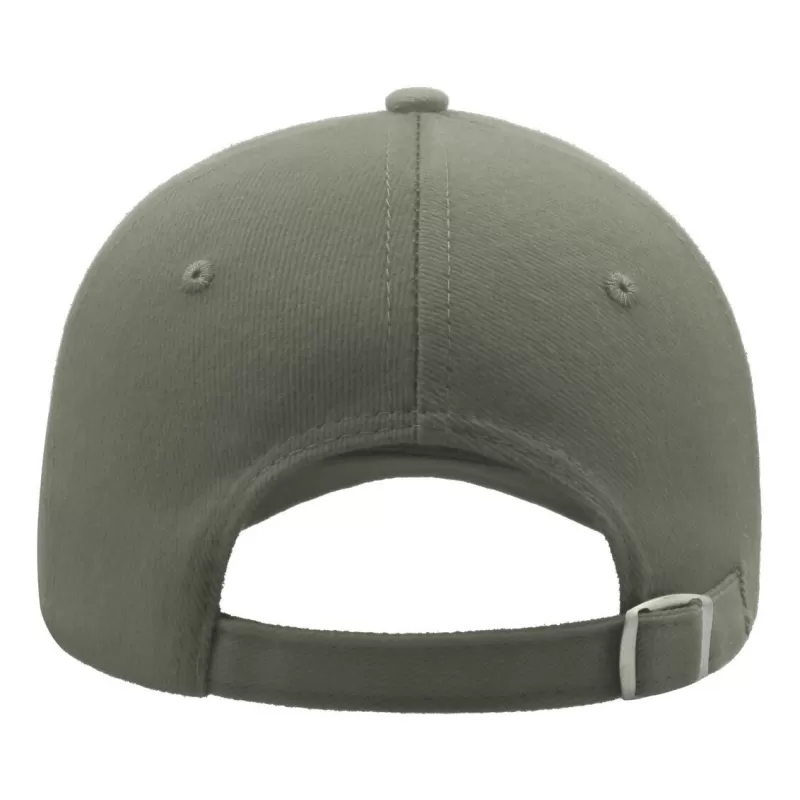 Casquette 5 panneaux, fermeture par boucle métal, en coton lourd brossé, 250 g/m²