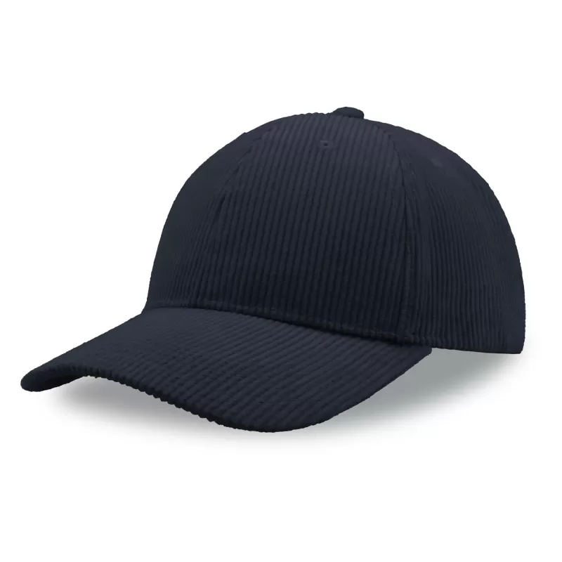 Casquette 6 pans en corduroy recyclé, visière incurvée, fermeture Velcro, 230 g/m²