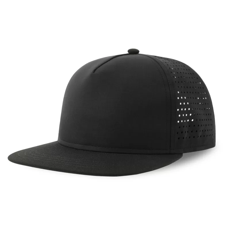 Casquette 5 panneaux visière plate en polyester recyclé, 120 g/m²