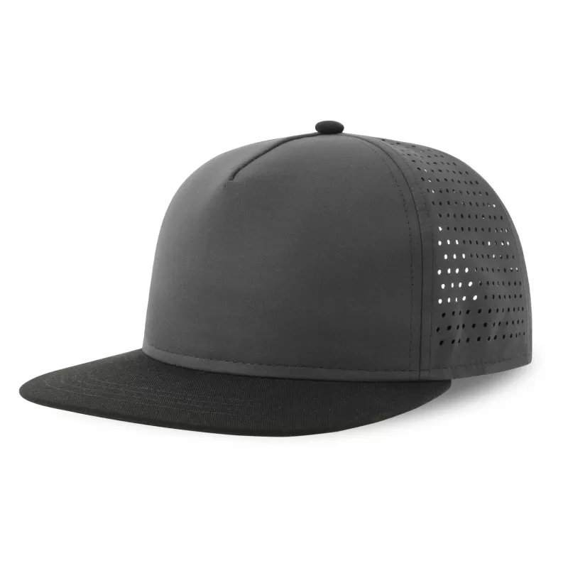 Casquette 5 panneaux visière plate en polyester recyclé, 120 g/m²