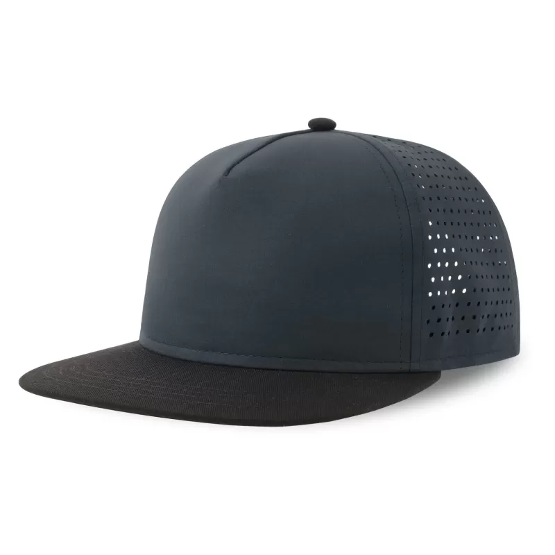 Casquette 5 panneaux visière plate en polyester recyclé, 120 g/m²