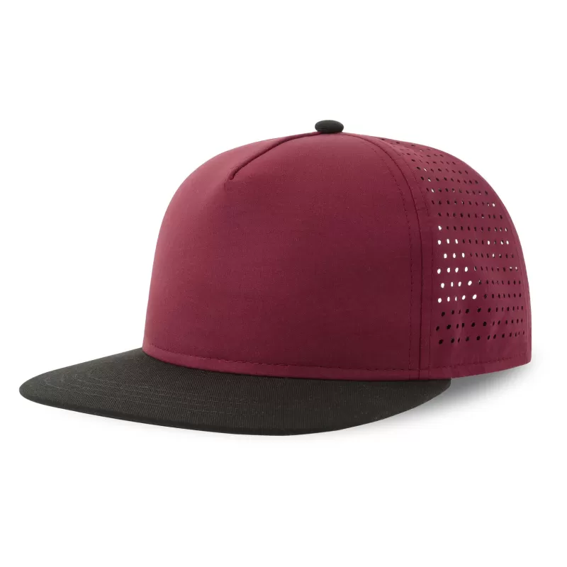 Casquette 5 panneaux visière plate en polyester recyclé, 120 g/m²