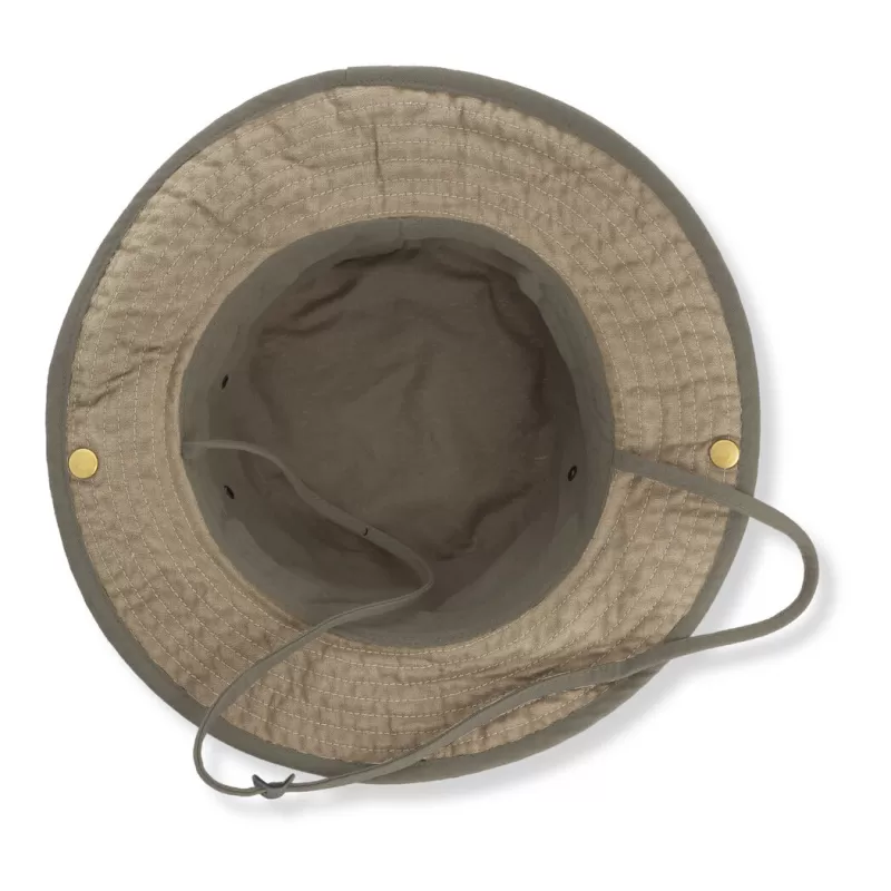 Chapeau globe-trotter coton canvas, œillets métalliques, cordon ajustable, 260 g/m²