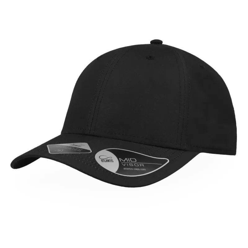 Casquette 6 panneaux en polyester recyclé, visière préformée, 115 g/m²