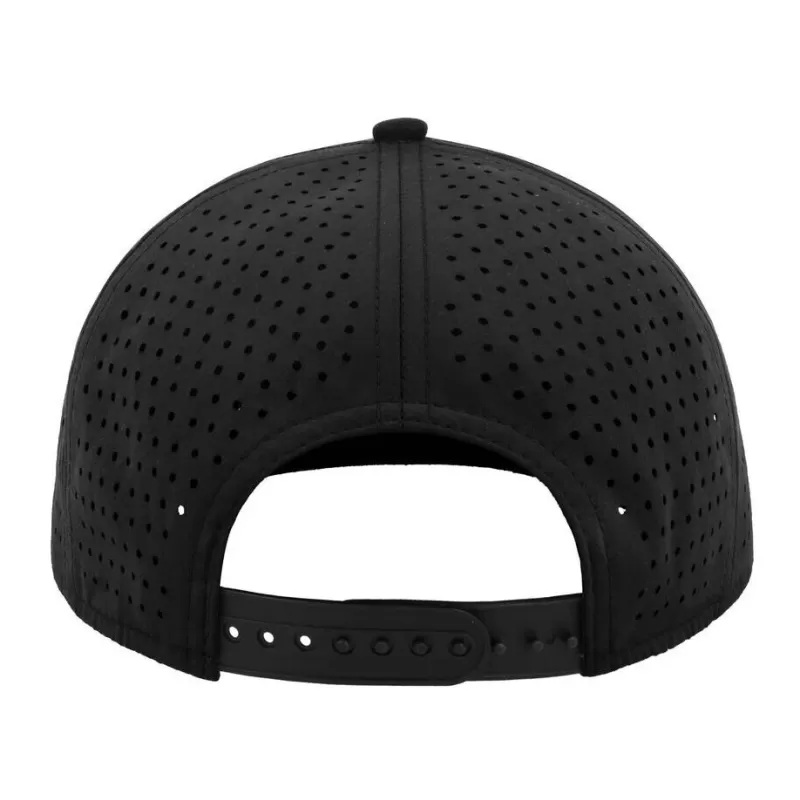 Casquette visière plate 6 panneaux, panneaux avant renforcés, en polyester