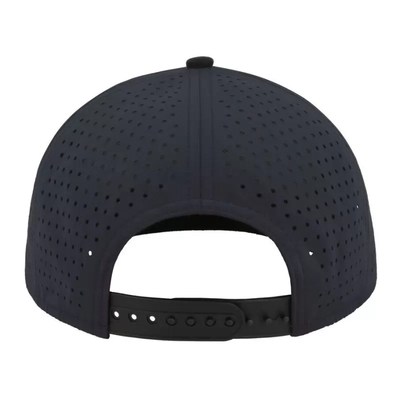 Casquette visière plate 6 panneaux, panneaux avant renforcés, en polyester